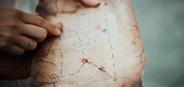 Actor plotting actions on a map